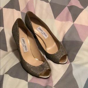 Jimmy Choo Baxen Gold Wedges BRAND NEW
